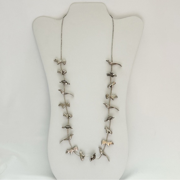 Amazing Vintage Sterling Silver Fetish Necklace - Picture 3 of 15